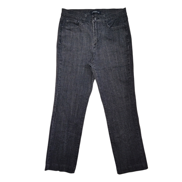 Jeanstar Womens Jeans Size 10 Short High Rise Straight Leg Denim Charcoal Wash - Picture 1 of 9